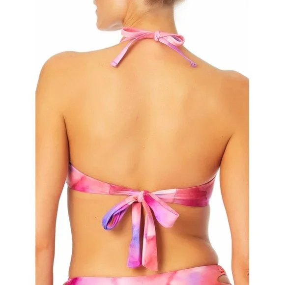 SANDFLOWER Bandeau Swim Top Tye Dyed Canyon Pink Color Women's Size L(12… - Picture 3 of 11